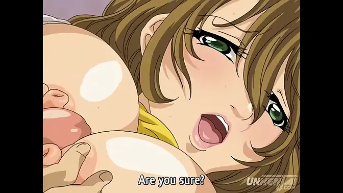 Busty MILF anime fucks her boyfriend's friend