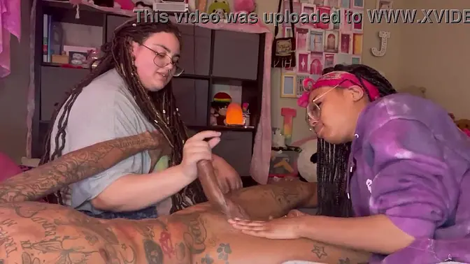 Thick California Thot takes on two huge cocks