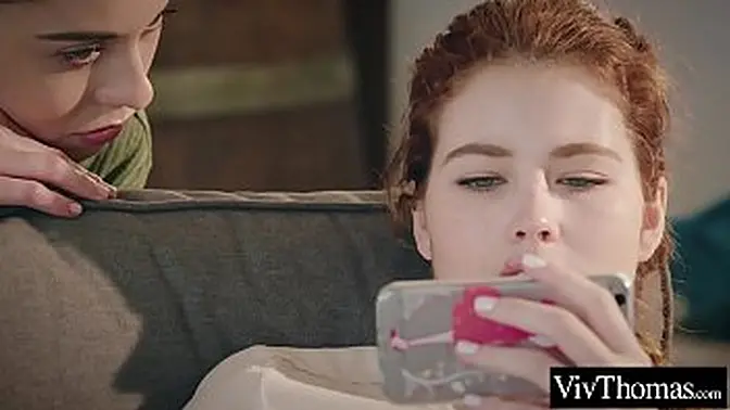 Two sexy redheads lick each other's pussy and finger to climax