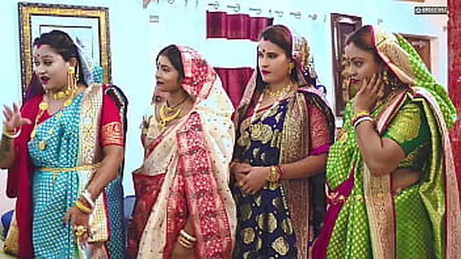 Tharki Burha step hunk-in-law Fucks Four Newly Married girlfriends in Law (  Audio )