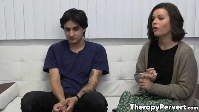 Stepsiblings Dharma and Elias team up with MILF therapist Aaliyah for a wild three-way session