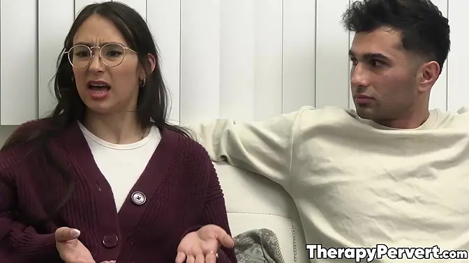 Teen Kitty Valance shares her boyfriends cock with a MILF therapist Athena Anderson