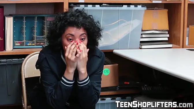 Teen ebony chick Maya Morena gets fucked for shoplifting