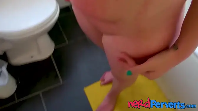 Steamy shower POV as curvy English babe Gina Parker slobbers on big cock