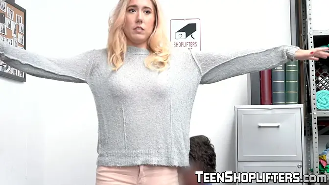 Blonde teen Paisley Bennett's big tits bounce as police officer pounds her in missionary position