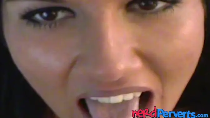 Dark-haired busty babe Kasia sucks cock and uses dildo