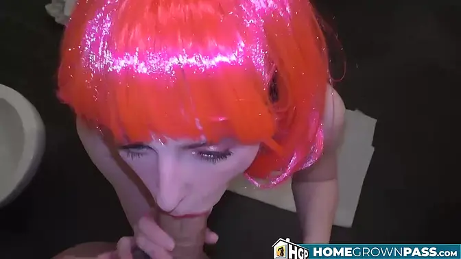 Rule Man fills the greedy mouth of Miss Pink with a juice of cum in POV session