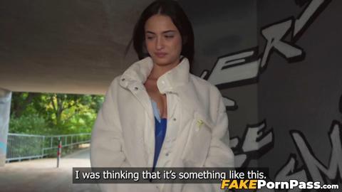 Busty Charlotte Lapiedra allowed me to touch her perky nipples in exchange for my dick