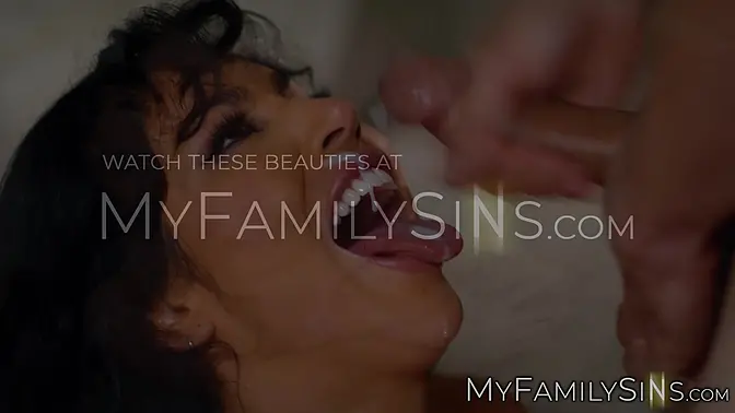 Busty girlfriend Queenie Sateen seduces reluctant hunk Ryan Driller