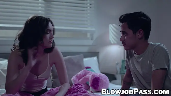 Naughty Freya Parker makes her intruder eat out her bushy pussy