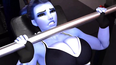  Busty Widowmaker's Sultry Sweat Session Suddenly Snapped by Sensual Strangers