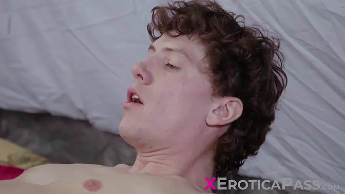 Busty Lily Adams strips naked for passionate love-making session