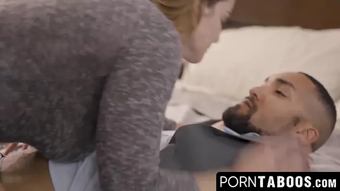 Curvy blonde teen plays with big cock in taboo anal and oral