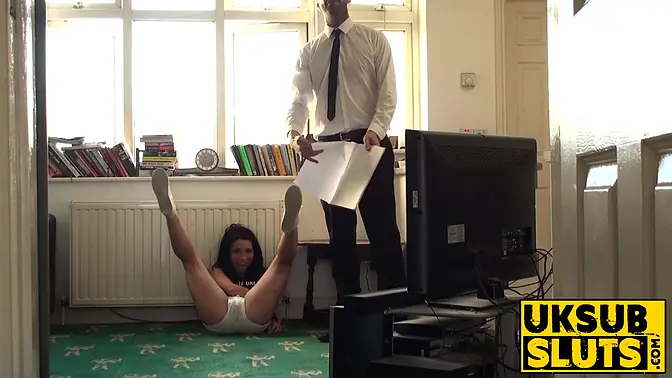 Petite babe Rina Ellis deepthroats giant cock and rides it hard