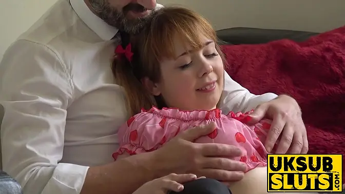 UKSubSluts com - Redhead teen Cherry English's face fucking before anal