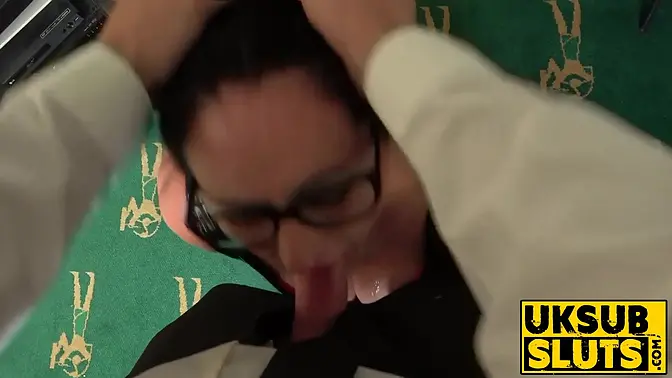 UKSubSluts com - Horny bitch's cock slapping and doggy styling with gagging