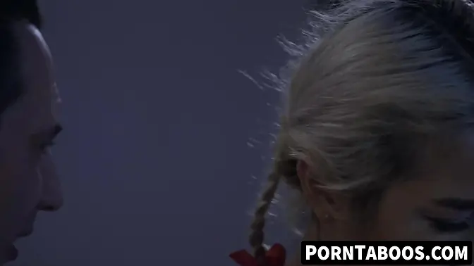 Petite blonde gets deepthroated by Tommy Pistol's big dick