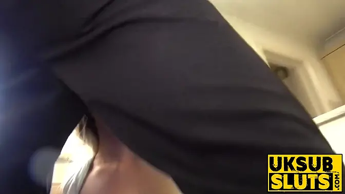 UKSubSluts com - Sub slut gets fucked in both holes after rough deepthroating by master