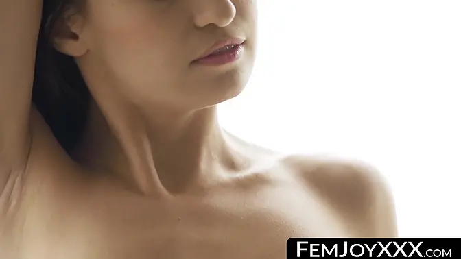 Shy Teen in Lingerie Teases with Shaved Pussy