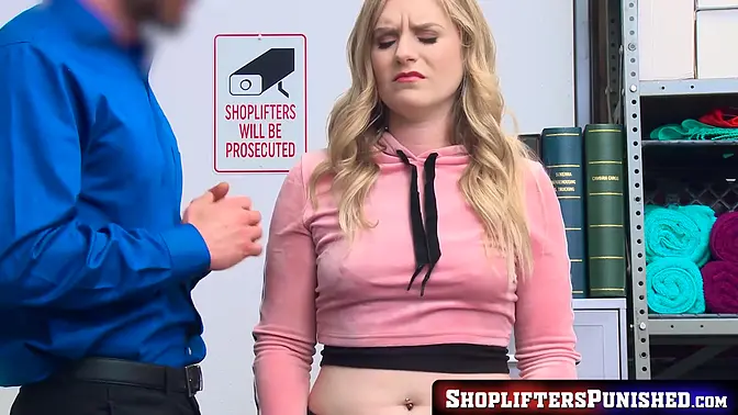 Shoplifter Dresden punished with hard fuck and creampie by horny cop