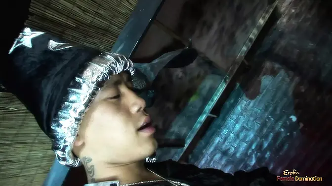 Wizard's hard shaft pleasured by two mesmerized witches