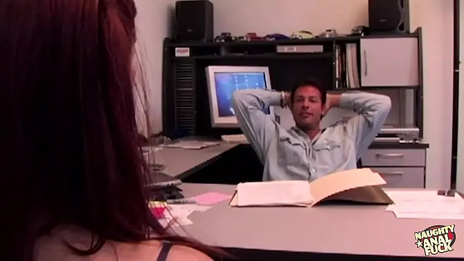 Cutie with red hair satisfies huge cock in her pussy