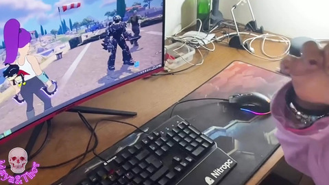 Dirty Bitch Plays Video Games While Getting Her Pussy✌ Fucked