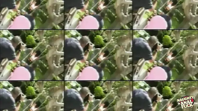 Dude opens brunette babe's butt-hole by the pool