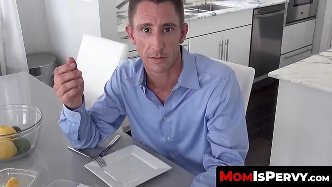 Perverted blonde MILF gives a deepthroat blowjob to her boyfriend