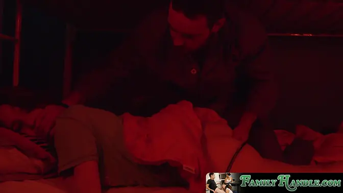 Secret family affair with teen and large-dicked hunk