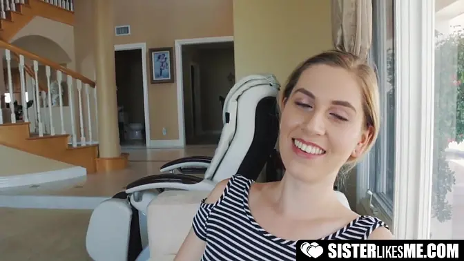 Blonde teen Niki Snow gives passionate blowjob and gets fucked in reverse cowgirl