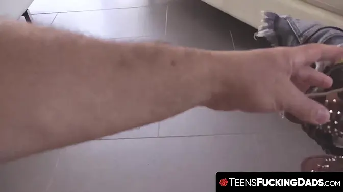 Curvy teen with natural tits gets deep drilled in doggystyle and missionary