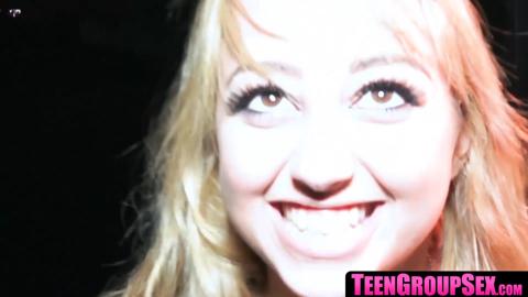 Slutty teens play promiscuous game and enjoy four-way pounding