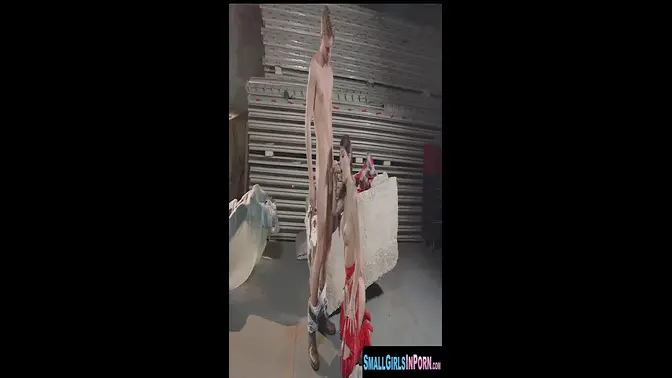 Petite girl with giant boobs in red lingerie takes deepthroat and fucks hard