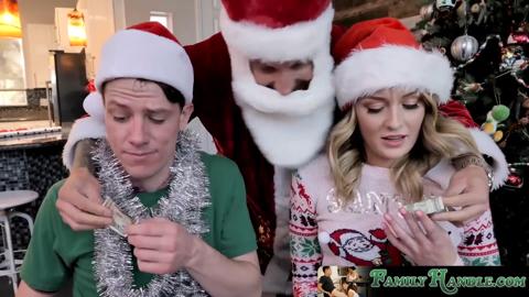 Christmas stepfamily gathering ends in a hot and wild foursome