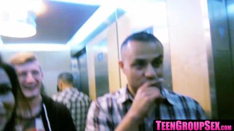 BFF babes enjoy two big dicks in group session