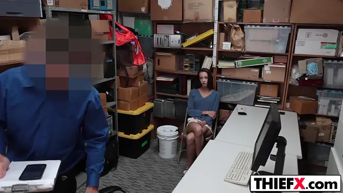 Punished shoplifter takes it deep in her ass