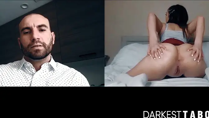 Athena Faris plays with pussy for stepfather