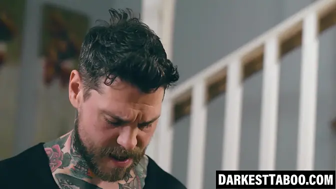 Teen blonde with big tits gags on huge cock