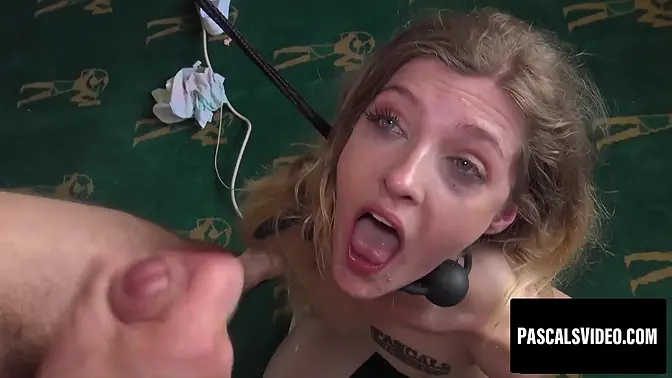 Petite British Submissive Takes Rough Treatment and Swallows Cum