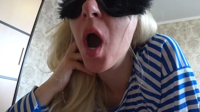 Old fat man's juicy PAWG gets closeup blowjob from mature blonde