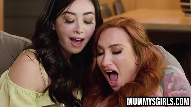 Stepdaughters and stepmoms in steamy taboo foursome