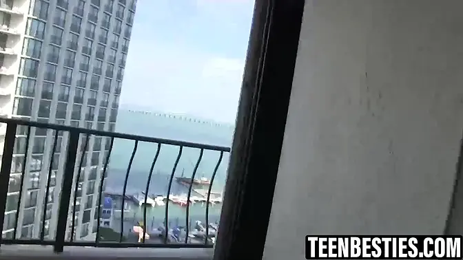 Wild teen fuck fest with lucky stud