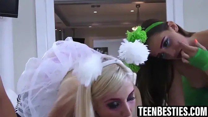 Sluts swallow jizz after hard doggystyle and reverse cowgirl