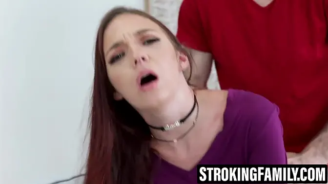 Ava Hazed facialized by stepbro�s angry dick