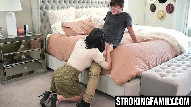 Nicole Aria comforted by stepbro�s throbbing cock