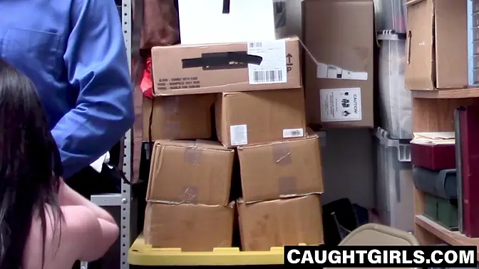 Teen girl in uniform gets caught and jizzed on