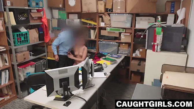 Teen shoplifter gets caught and fucked intense in doggystyle