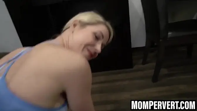 Adorable mom's blowjob breaks before getting banged