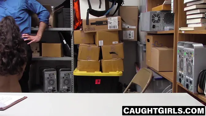 Office owner claims teen girl's pussy in doggystyle and missionary